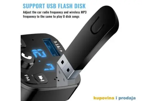 Bluetooth FM Transmiter, HandsFree, MP3, SD, 3.1A Brzi Punjac - 8/13