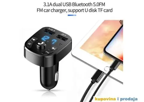 Bluetooth FM Transmiter, HandsFree, MP3, SD, 3.1A Brzi Punjac - 9/13