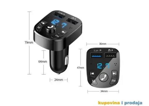 Bluetooth FM Transmiter, HandsFree, MP3, SD, 3.1A Brzi Punjac - 13/13
