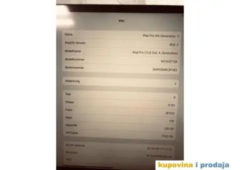 iPad Pro 12.9 128GB WIFI - 6/7