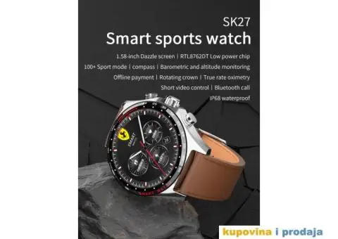 SK27 Smartwatch – Bluetoth,NFC,Kompas,AI Voice - 8/15