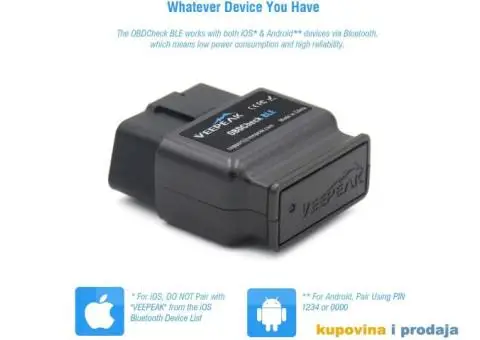 Veepeak OBDCheck BLE OBD2 Bluetooth 4.0 za iOS i Android - 14/15