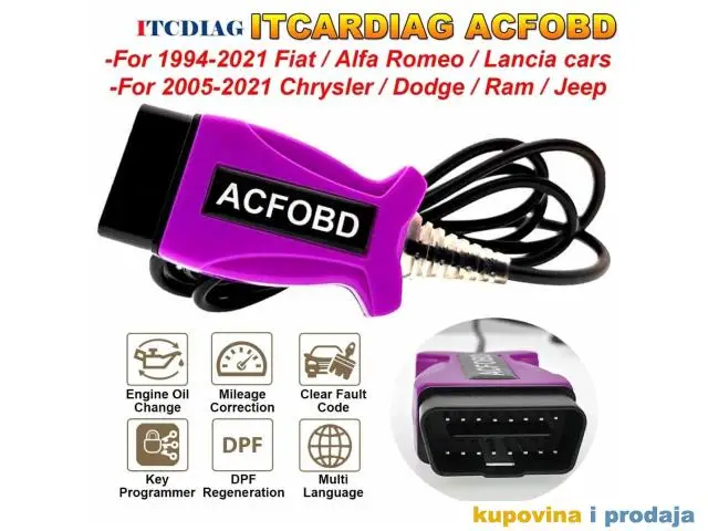 ITCARDIAG ACFOBD OBD2 Fiat/Alfa/Lancia/Chrysler/Dodge/Jeep - 1