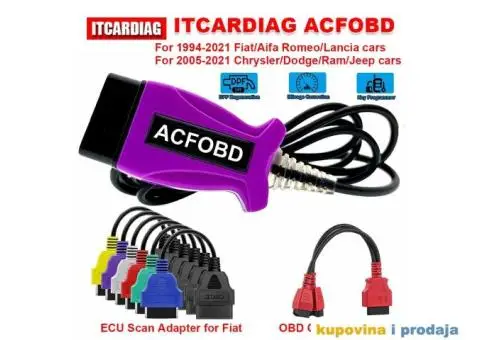 ITCARDIAG ACFOBD OBD2 Fiat/Alfa/Lancia/Chrysler/Dodge/Jeep - 4/15