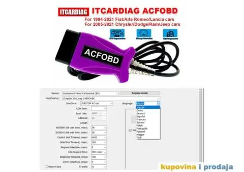 ITCARDIAG ACFOBD OBD2 Fiat/Alfa/Lancia/Chrysler/Dodge/Jeep - 8/15