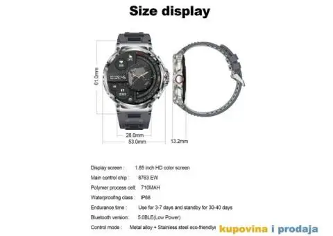 V69 Bluetooth Smart Watch - Bluetooth Pozivi - 14/15