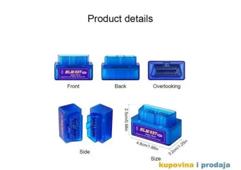 Mini Bluetooth ELM327 V1.5 Auto OBD2 Auto Dijagnostika - 12/14