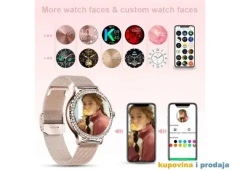 Rosegold Smart Watch za Dame Bluetooth poziv - 6/15