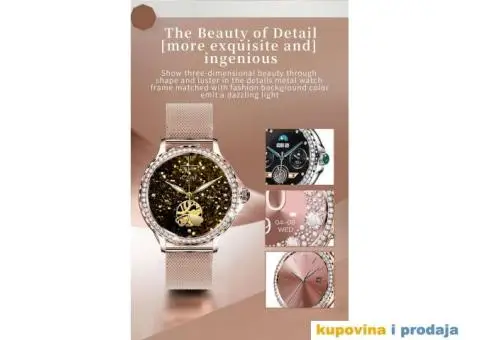 Rosegold Smart Watch za Dame Bluetooth poziv - 9/15