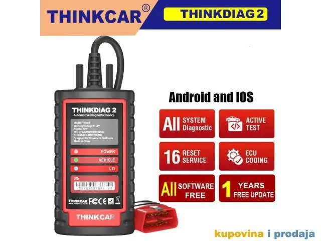 THINKCAR Thinkdiag 2 Bluetooth CAN FD OBD2 Auto Dijagnostika - 1