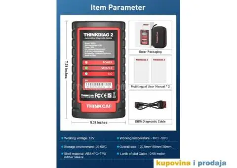THINKCAR Thinkdiag 2 Bluetooth CAN FD OBD2 Auto Dijagnostika - 14/15