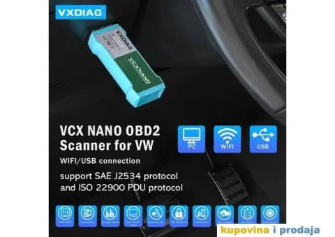VXDIAG VCX NANO NX100 WiFi- VW/Audi/Škoda/Seat/Bentley - 10/15