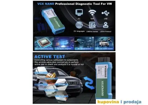 VXDIAG VCX NANO NX100 WiFi- VW/Audi/Škoda/Seat/Bentley - 11/15