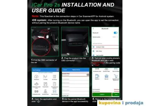 Vgate iCar Pro 2S OBD2 Bluetooth 5.3, IOS Android, PC - 8/15