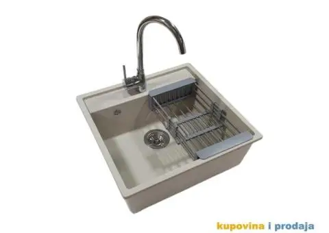 Komplet granitne sudopera sa slavinom,dozerom,sifonom i rešetkom - 2/5