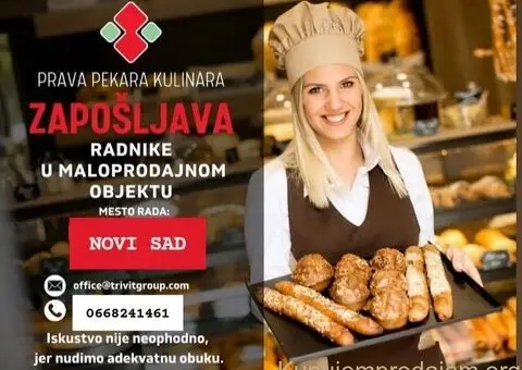 Prava pekara Kulinara zapošljava radnike u maloprodajnom objektu