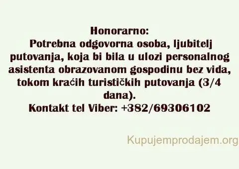 Honorarno: Potreban asistent slepoj osobi