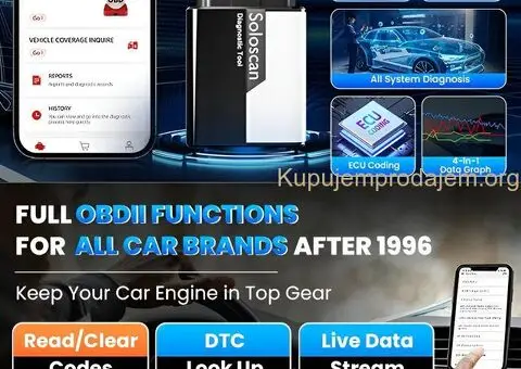 Novo - KINGBOLEN SOLOSCAN OBD2 Bluetooth 20+ Reseta + Kabel - 9/15