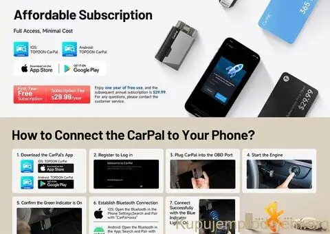 NOVO - TOPDON Carpal Bluetooth OBD2 za iOS i Android - 7/14