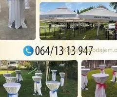 Iznajmljivanje barskih stolova i pagoda