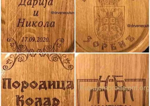 Izrada hrastovih drvenih ČUTURA sa gravurom po želji kupca - 6/7