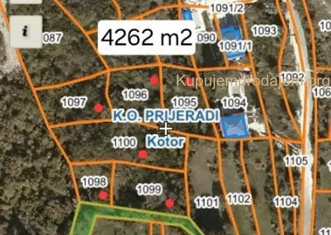 Prodajem parcele Kotor-Grbalj-Budva - 7/8