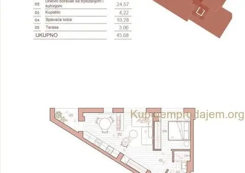 Centar, Dalmatinska, 2.0 45,68m2 novogradnja - 2/10
