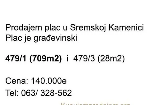 Plac Sremska Kamenica 737m2 - 10/10