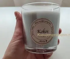 Ručno rađena mirisna sveća od soja-kokos voska